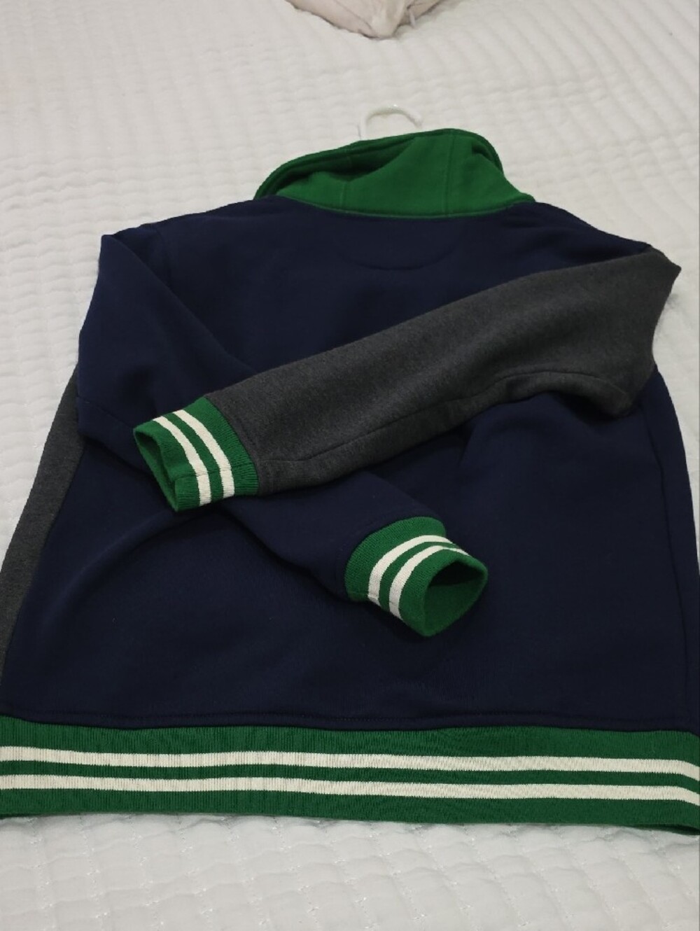 Ralph Lauren Navy, Gray & Green Boys Varsity Cardigan Sweater - Picture 4 of 4